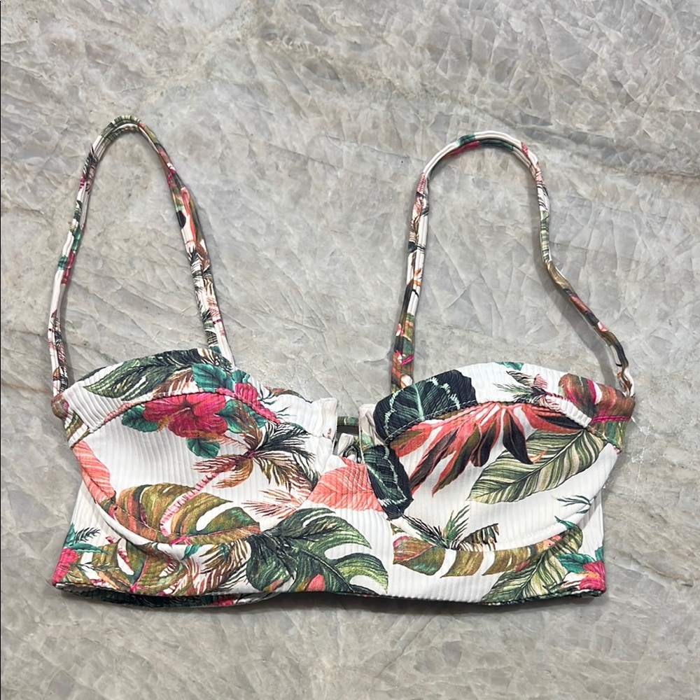 Tropical Print Bikini Top